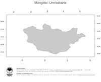 #1 Landkarte Mongolei: Politische Staatsgrenzen (Umrisskarte)