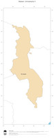 #2 Landkarte Malawi: Politische Staatsgrenzen und Hauptstadt (Umrisskarte)