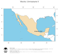 #2 Landkarte Mexiko: Politische Staatsgrenzen und Hauptstadt (Umrisskarte)