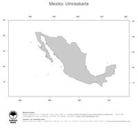 #1 Landkarte Mexiko: Politische Staatsgrenzen (Umrisskarte)