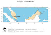 #2 Landkarte Malaysia: Politische Staatsgrenzen und Hauptstadt (Umrisskarte)