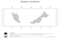 #1 Landkarte Malaysia: Politische Staatsgrenzen (Umrisskarte)