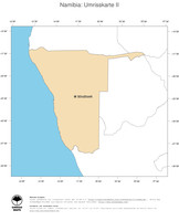 #2 Landkarte Namibia: Politische Staatsgrenzen und Hauptstadt (Umrisskarte)