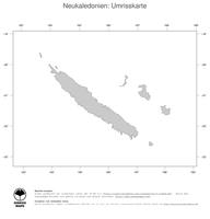 #1 Landkarte Neukaledonien: Politische Staatsgrenzen (Umrisskarte)