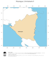 #2 Landkarte Nicaragua: Politische Staatsgrenzen und Hauptstadt (Umrisskarte)