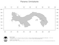 #1 Landkarte Panama: Politische Staatsgrenzen (Umrisskarte)