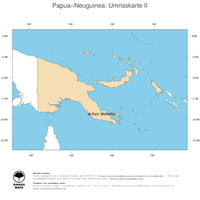 #2 Landkarte Papua-Neuguinea: Politische Staatsgrenzen und Hauptstadt (Umrisskarte)