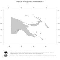 #1 Landkarte Papua-Neuguinea: Politische Staatsgrenzen (Umrisskarte)