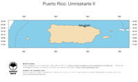 #2 Landkarte Puerto Rico: Politische Staatsgrenzen und Hauptstadt (Umrisskarte)