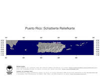 #4 Landkarte Puerto Rico: schattiertes Relief, Staatsgrenzen und Hauptstadt