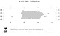 #1 Landkarte Puerto Rico: Politische Staatsgrenzen (Umrisskarte)