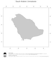 #1 Landkarte Saudi-Arabien: Politische Staatsgrenzen (Umrisskarte)