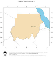 #2 Landkarte Sudan: Politische Staatsgrenzen und Hauptstadt (Umrisskarte)