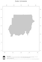 #1 Landkarte Sudan: Politische Staatsgrenzen (Umrisskarte)