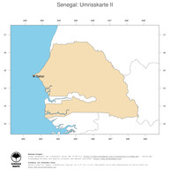 #2 Landkarte Senegal: Politische Staatsgrenzen und Hauptstadt (Umrisskarte)