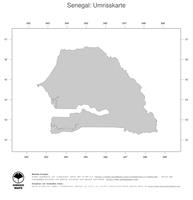 #1 Landkarte Senegal: Politische Staatsgrenzen (Umrisskarte)