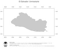 #1 Landkarte El Salvador: Politische Staatsgrenzen (Umrisskarte)