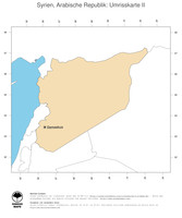 #2 Landkarte Syrien: Politische Staatsgrenzen und Hauptstadt (Umrisskarte)