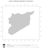 #1 Landkarte Syrien: Politische Staatsgrenzen (Umrisskarte)
