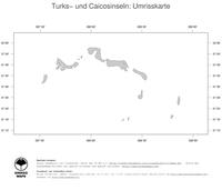 #1 Landkarte Turks- und Caicosinseln: Politische Staatsgrenzen (Umrisskarte)