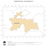 #2 Landkarte Tadschikistan: Politische Staatsgrenzen und Hauptstadt (Umrisskarte)