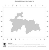 #1 Landkarte Tadschikistan: Politische Staatsgrenzen (Umrisskarte)