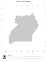 #1 Landkarte Uganda: Politische Staatsgrenzen (Umrisskarte)