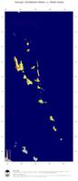 #5 Landkarte Vanuatu: farbkodierte Topographie, schattiertes Relief, Staatsgrenzen und Hauptstadt
