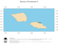 #2 Landkarte Samoa: Politische Staatsgrenzen und Hauptstadt (Umrisskarte)
