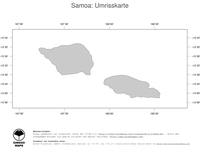#1 Landkarte Samoa: Politische Staatsgrenzen (Umrisskarte)