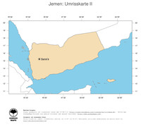 #2 Landkarte Jemen: Politische Staatsgrenzen und Hauptstadt (Umrisskarte)