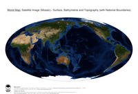#17 Map World: Surface, Bathymetrie and Topography (with National Boundaries)