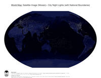 #38 Map World: City Night Lights (with National Boundaries)