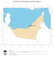 #2 Map United Arab Emirates: political country borders and capital (outline map)