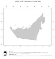 #1 Map United Arab Emirates: political country borders (outline map)