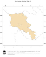 #2 Map Armenia: political country borders and capital (outline map)