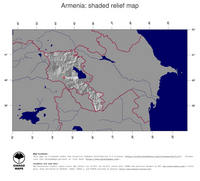 #4 Map Armenia: shaded relief, country borders and capital