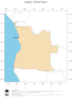 #2 Map Angola: political country borders and capital (outline map)