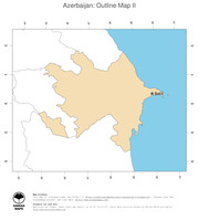 #2 Map Azerbaijan: political country borders and capital (outline map)