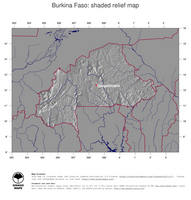#4 Map Burkina Faso: shaded relief, country borders and capital