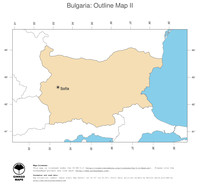 #2 Map Bulgaria: political country borders and capital (outline map)
