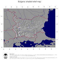 #4 Map Bulgaria: shaded relief, country borders and capital