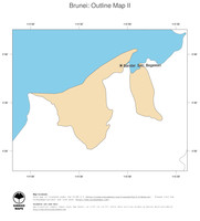 #2 Map Brunei: political country borders and capital (outline map)