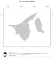 #1 Map Brunei: political country borders (outline map)