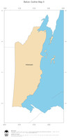 #2 Map Belize: political country borders and capital (outline map)