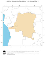 #2 Map Democratic Republic of the Congo: political country borders and capital (outline map)