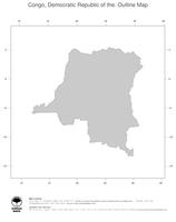 #1 Map Democratic Republic of the Congo: political country borders (outline map)