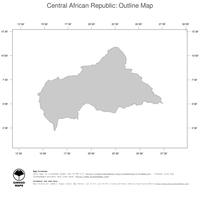 #1 Map Central African Republic: political country borders (outline map)