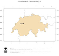 #2 Map Switzerland: political country borders and capital (outline map)