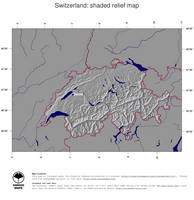 #4 Map Switzerland: shaded relief, country borders and capital